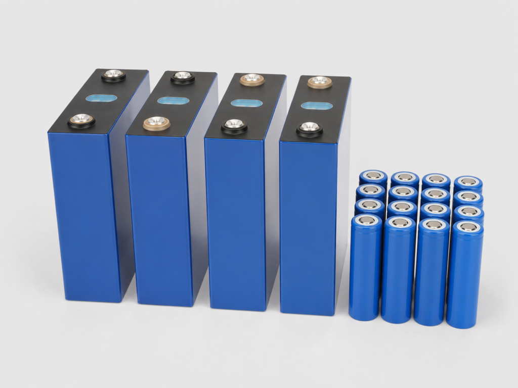 Prismatic and cylindrical lithium battery cells for battery pack design