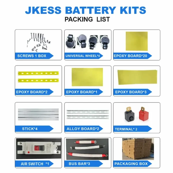 48V 51.2V 16S LiFePO4 DIY Battery Box with BMS