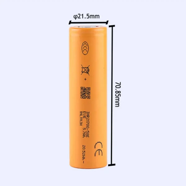 image Original EVE INR21700-58E 3.6V 5700mAh Rechargeable 21700 Lithium-ion Cell
