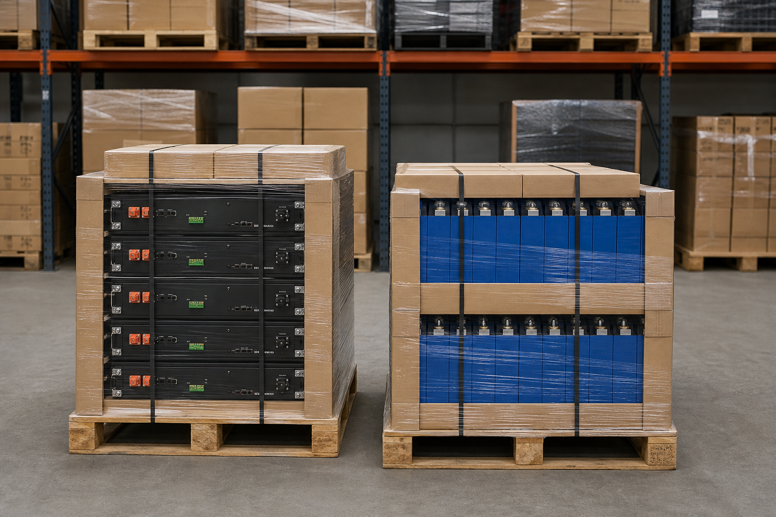 Illustrative prepared wholesale battery shipment