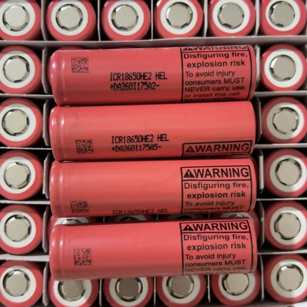 LG HE2 3.6V 2500mAh battery cell Product image: LG HE2 3.6V 2500mAh Battery Cell