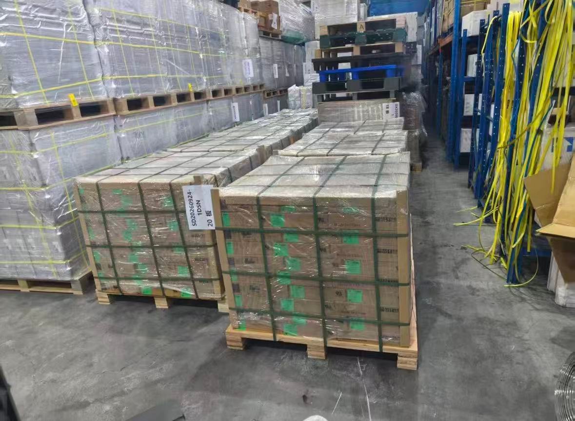 Palletized cartons from the current shipment stored inside Sufeng’s Poland warehouse